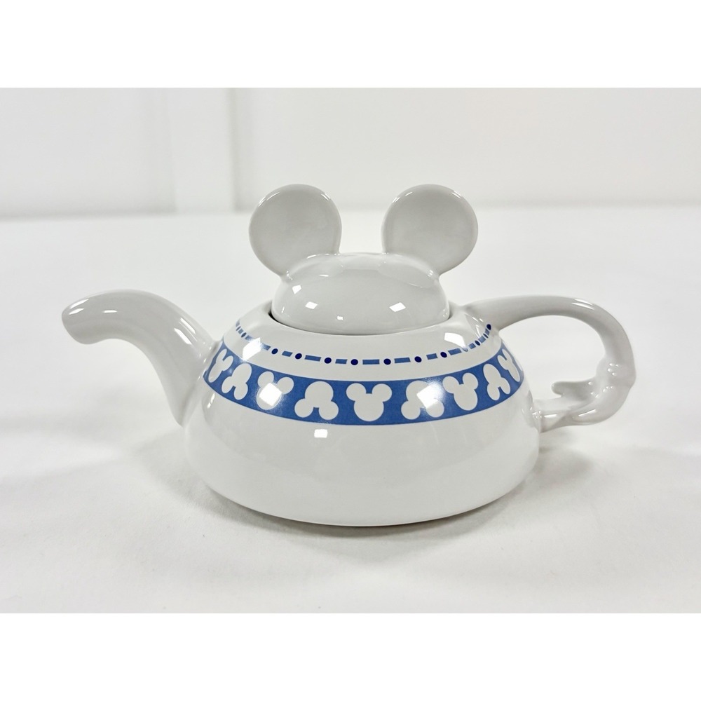 Disney Parks Mickey Mouse Tea for One Teapot Only Replacement Blue White Ceramic